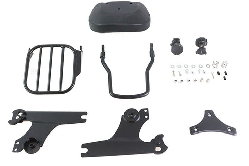 V-Twin Gloss Black Sissy Bar and Rack - 50-0027