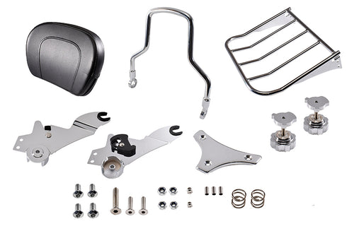 V-Twin Chrome Sissy Bar and Rack - 50-0028