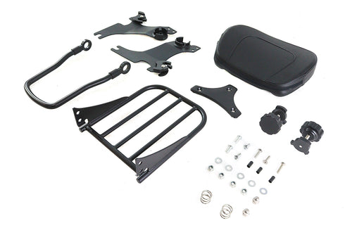 V-Twin Gloss Black Sissy Bar and Rack - 50-0037