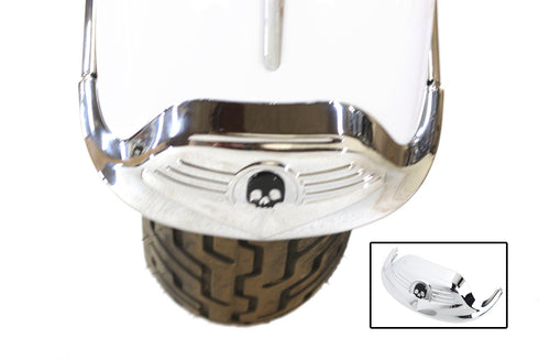 V-Twin Skull Front Fender Tip Chrome - 50-0382