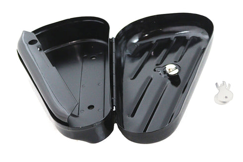 V-Twin Black Left Side Oval Tool Box - 50-0673