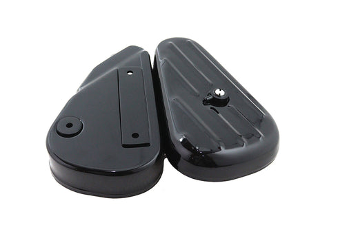 V-Twin Black Left Side Oval Tool Box - 50-0673
