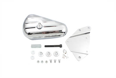Wyatt Gatling Chrome Left Side Oval Tool Box and Mount Kit - 50-1012