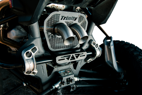 TRINITY RACING Exhaust Slip-On Mufflers - Center Exit - Maverick R TR-4187S-SS