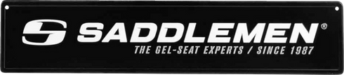 SADDLEMEN Metal Sign - 24" x 5-1/2" - Black/White 15799