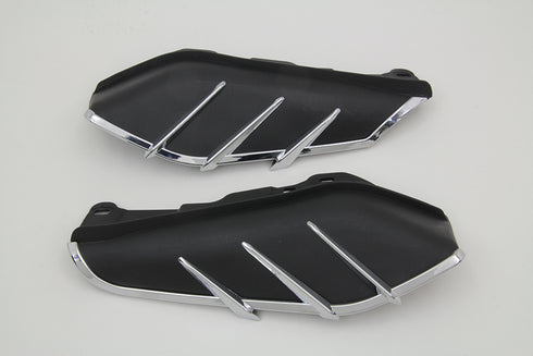 V-Twin Black Windshield Deflector Set with Chrome Trim - 51-0422