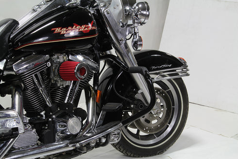 V-Twin Black Front Engine Bar with Footpeg Pads - 51-0871