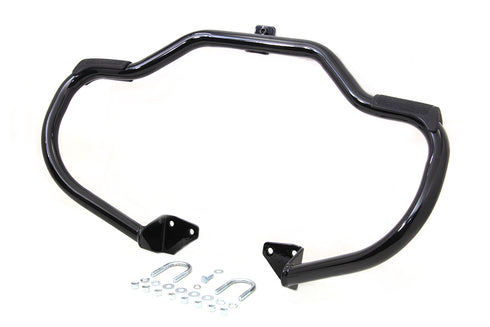 V-Twin Black Front Engine Bar with Footpeg Pads - 51-0872