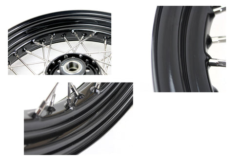 V-Twin 16 inch x 3.00 inch KH Type Star Hub Wheel Black - 52-0448