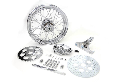 V-Twin 16 inch x 3.00 inch Rear Wheel Kit with Caliper Chrome - 52-0601