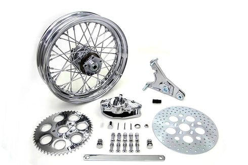 V-Twin 16 inch x 3.00 inch Rear Wheel Kit with Caliper Chrome - 52-0601