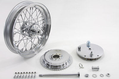 V-Twin 16 inch x 3.00 inch Wheel and Brake Drum Assembly Chrome - 52-1052