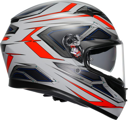 AGV K3 Helmet - Space - Matte White/Red Fluo - Large 2118381004-020-L