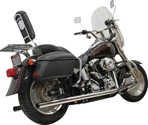 BASSANI XHAUST 2-into-2 True Dual Drag Pipe Exhaust System - Chrome - Twin Cam - Softail 1S98P