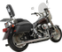 BASSANI XHAUST 2-into-2 True Dual Drag Pipe Exhaust System - Chrome - Twin Cam - Softail 1S98P
