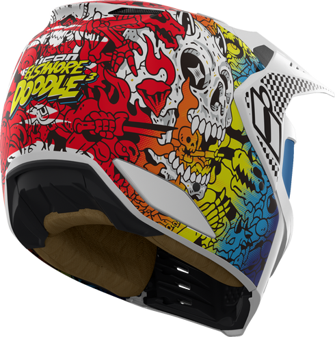 ICON Elsinore* Helmet - Doodle 3 - White - Medium 0104-3439