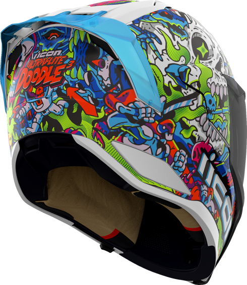 ICON Ultraflite Helmet - Doodle 3 - MIPS? - Blue - Small 0101-17979