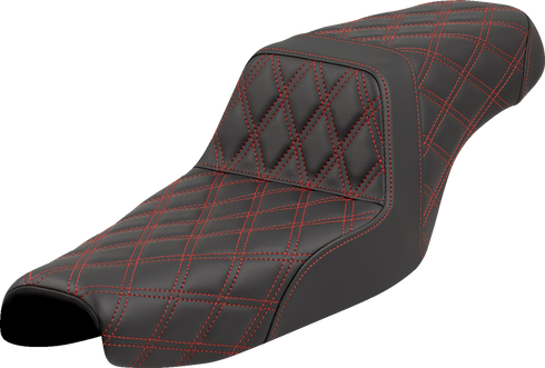 SADDLEMEN Step-Up Seat - Lattice Stitch - Red Stitch - XL '04-'22 807-11-17504