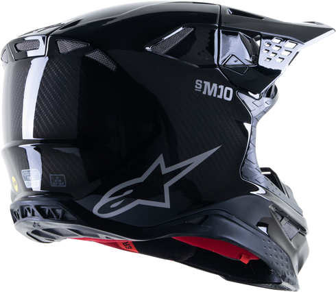 ALPINESTARS Supertech S M10 Solid Helmet Black Glossy/Carbon Xs - 482-9041XS