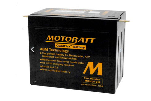 Motobatt 12 Volt AGM H-12 Sealed Battery Black - 53-0501