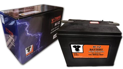V-Twin H-12 Sealed AGM Battery - 53-0872