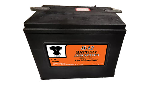 V-Twin H-12 Sealed AGM Battery - 53-0872