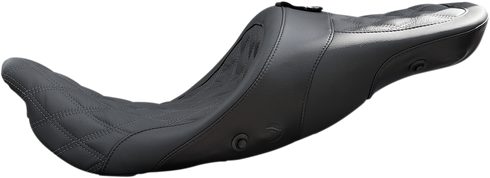 DANNY GRAY Longhaul 2Up Seat - Air - w/ Driver Backrest Capability - Double Diamond w/ Gray Stitch - FL '08-'23 21-413DIAAIR