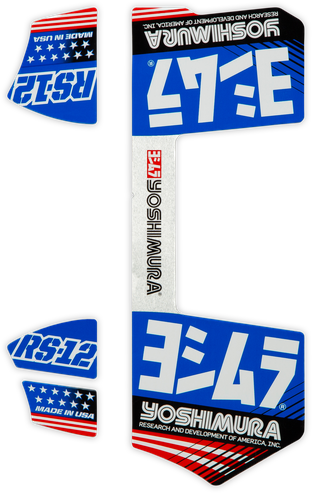 YOSHIMURA Rs12 Muffler Decals Blue - 961-9081