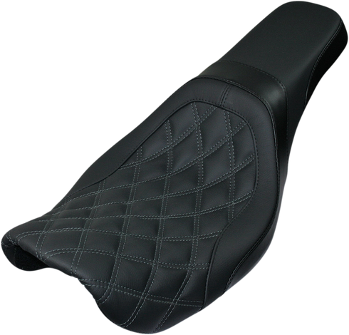 DANNY GRAY Weekday™ 2-Up Seat - Double Diamond - Charcoal Stitch - FXD '06-'17 22-608DIA