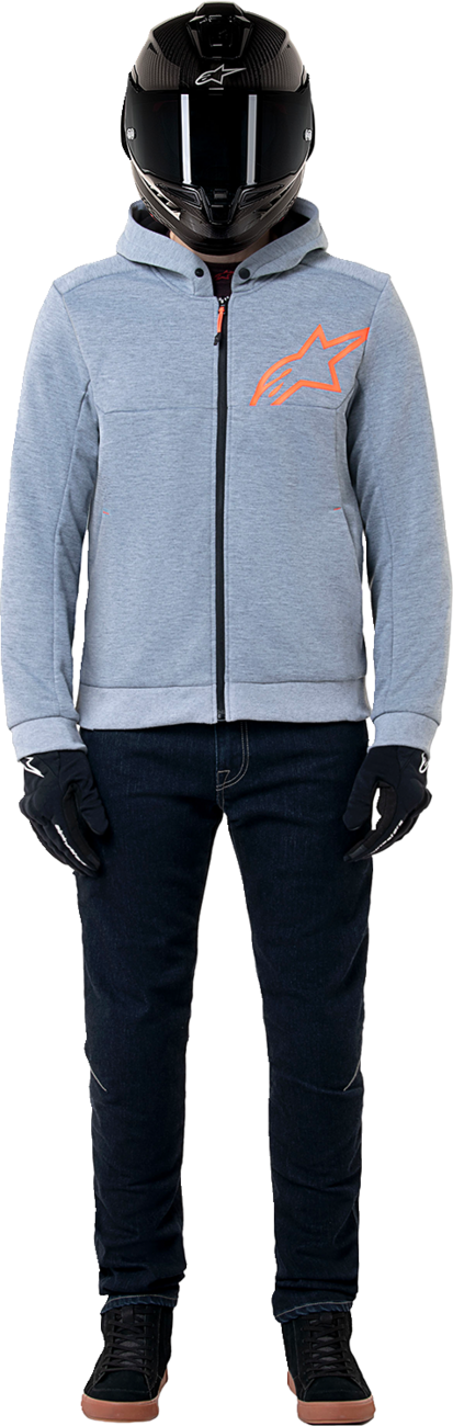 ALPINESTARS ALPINESTARS Chrome v2 Sport Hoodie - Heather Gray/Red Fluo - Medium 4200325-9199-M - 2820-7093