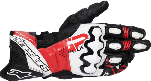 ALPINESTARS GP Plus R V3 Leather Gloves - Black/White/Bright Red - 2XL 3550825-1304-2X