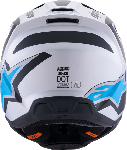 ALPINESTARS SM3 Helmet - Heat - Matte Silver/Blue/Black - Large 8301026-1949-L