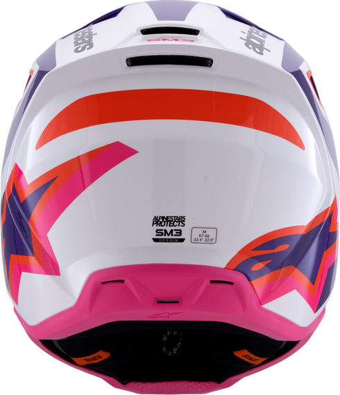 ALPINESTARS SM3 Helmet - Heat - Gloss White/Purple/Pink - Medium 8301026-2052-M