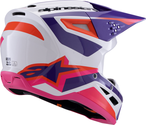 ALPINESTARS SM3 Helmet - Heat - Gloss White/Purple/Pink - 2XL 8301026-2052-XXL