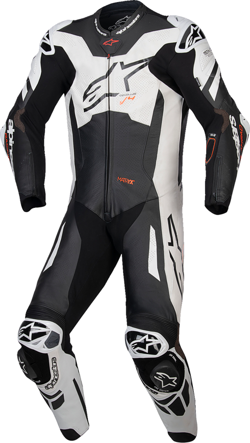 ALPINESTARS GP Plus v4 Sprint 1-Piece Leather Suit - Black/Red Fluo/White - US 46 / EU 56 3150225-1231-56