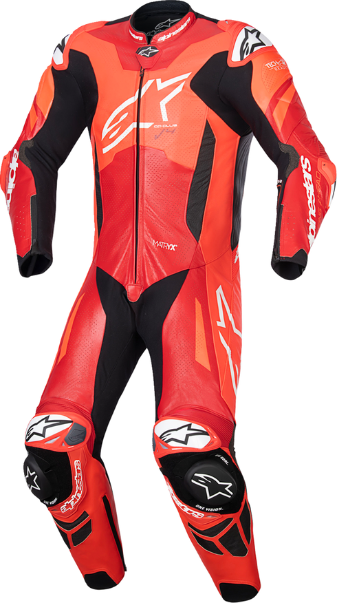 ALPINESTARS GP Plus v4 Sprint 1-Piece Leather Suit - Red Fluo/Mid Red/White - US 48 / EU 58 3150225-3087-58