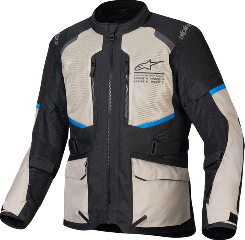 ALPINESTARS Andes Air Drystar? Jacket - Black/Laurel Gray/Bright Blue - Large 3207924-1479-L
