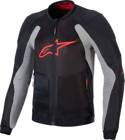 ALPINESTARS Troop-Air Jacket - Black/Ash Gray/Bright Red - Large 3301225-1087-L