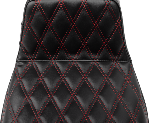 LE PERA Tailwhip Daddy Long Legs Seat - Red Double Diamond Stitch - FLH/FLT '23-'25 LV-587DLDD-R01