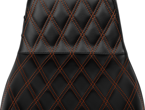 LE PERA Tailwhip Daddy Long Legs Seat - Burnt Orange Double Diamond Stitch - FLH/FLT '23-'25 LV-587DLDD-OB4