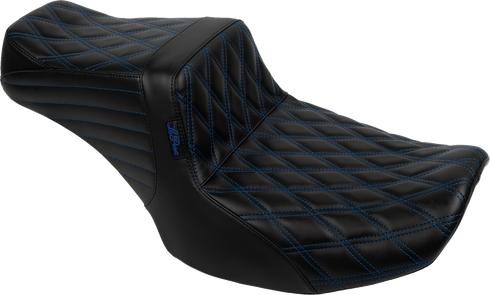 LE PERA Tailwhip Seat - Blue Double Diamond Stitch - FLH/FLT -'23-'25 LV-587DD-BE01