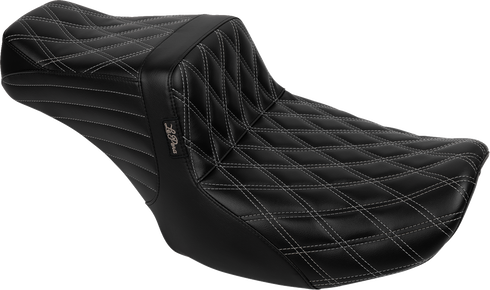 LE PERA Tailwhip Seat - Bright Gray Double Diamond Stitch - FLH/FLT '23-'25 LV-587DD-GY01