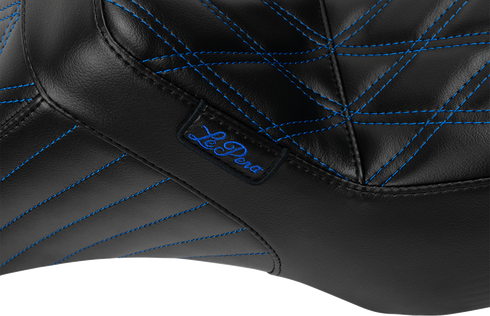 LE PERA Tailwhip Seat - Blue Double Diamond Stitch - FLH/FLT -'23-'25 LV-587DD-BE01