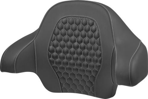 SADDLEMEN Tour Pack Backrest Pad - Honeycomb - Silver Stitching - FLH/FLT '14-'24 814-07-15105