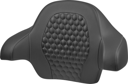 SADDLEMEN Tour Pack Backrest Pad - Honeycomb - Gray Stitching - FLH/FLT '14-'24 814-07-15102