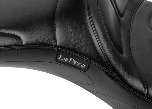 LE PERA Maverick Daddy Long Legs Seat - With Backrest - Black - FLH/FLT '23-'25 LV-957DLBR