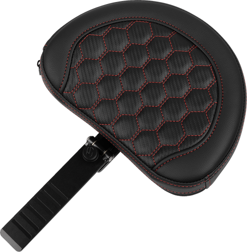 SADDLEMEN Roadsofa™ Extended Reach Seat - with Backrest - Honeycomb - Red Stitch - FLTR/FLHX '23-'24 823-07-190B4