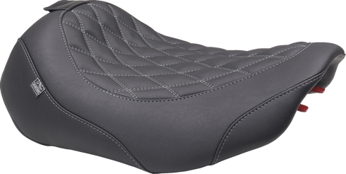 MUSTANG Wide Tripper™ Seat - Solo - Gun Metal Stitching - FLT/FLH '23-'25 89503GM