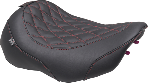 MUSTANG Wide Tripper™ Seat - Solo - Dark Cherry Stitching - FLT/FLH '23-'25 89503DC