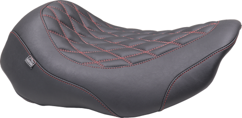 MUSTANG Wide Tripper™ Seat - Solo - Dark Cherry Stitching - FLT/FLH '23-'25 88503DC